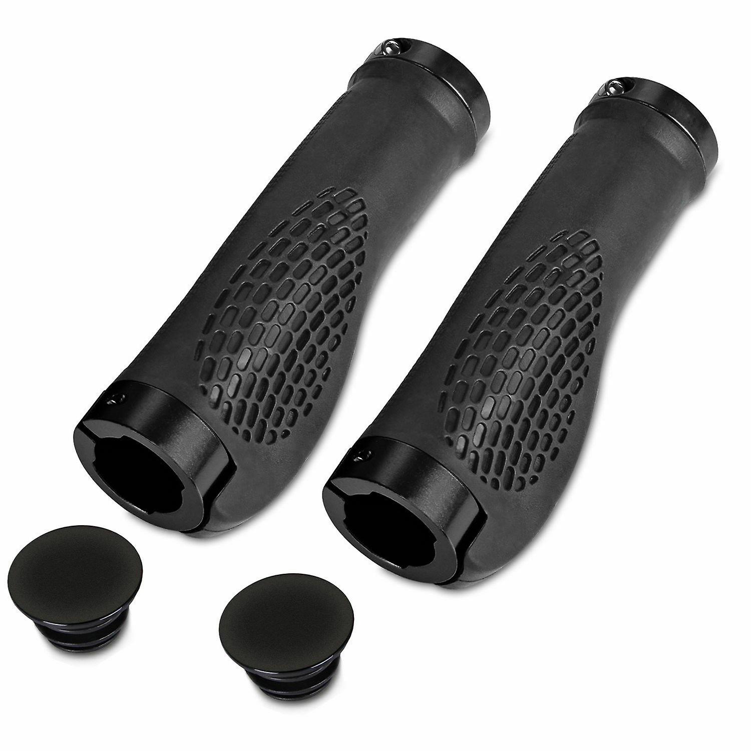 Ergonomic Rubber MTB Mountain Bike Bicycle Handlebar Grips Cycling Lock-On Ends
