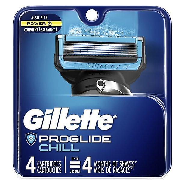 Gillette Proglide Chill Mens Razor Blade Refill Cartridges, 4 Ct