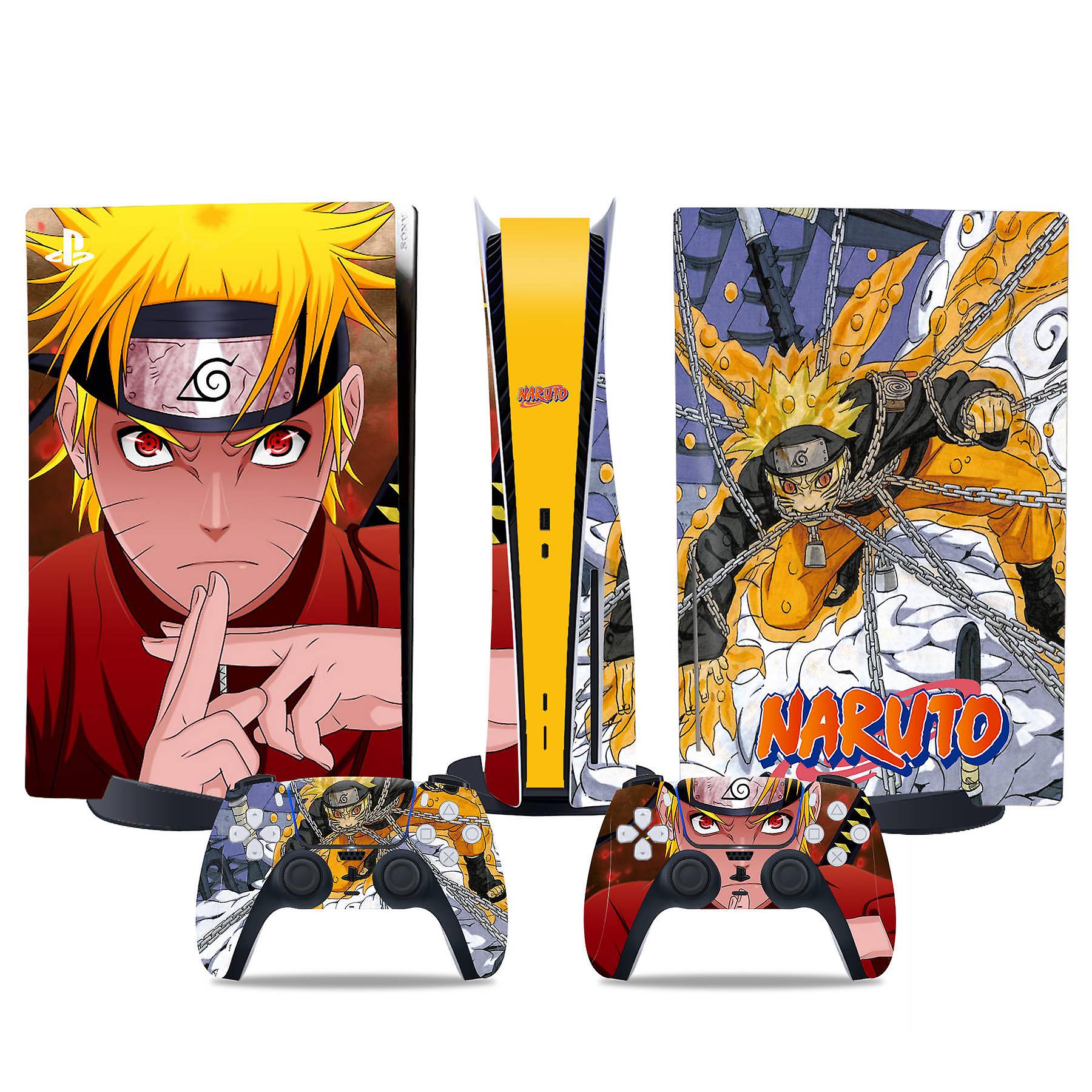 PS5 optical drive version sticker, cool PS5 skin, controller handle,for PS5 console and controller,NARUTO