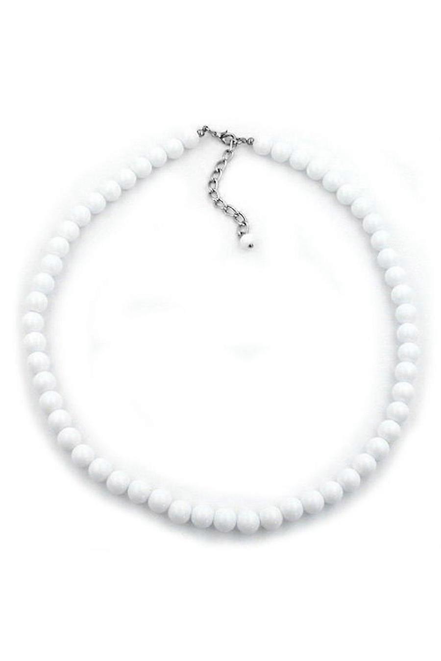 Necklace Beads 6mm White/ Glossy - Gl02186