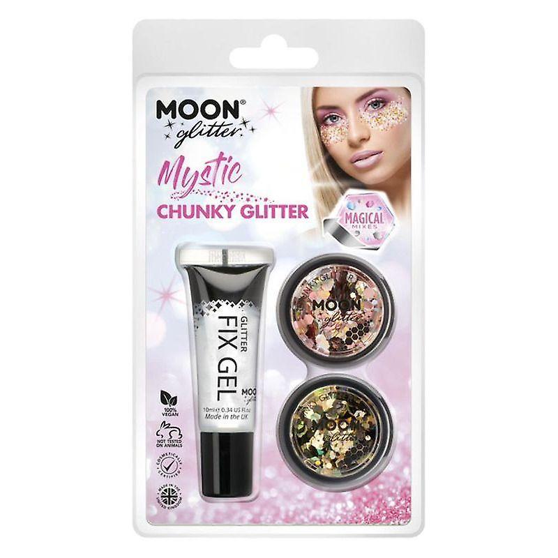 Moon Glitter Mystic Chunky Mixed Colours Clamshell, 3g - Fix Gel Set Of Two G28706
