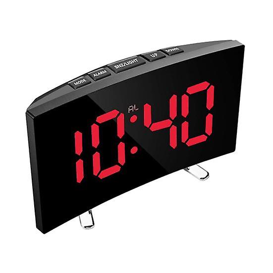 1 Set Electronic Clock LED Curved Screen Digital Alarm Clock Sleek Design 24H Snooze Clock for Home Bedroom