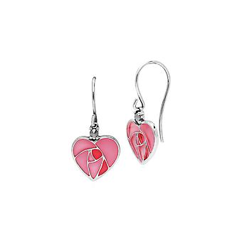Rennie Mackintosh Round Marcasite & Enamel Rose Heart Drop...