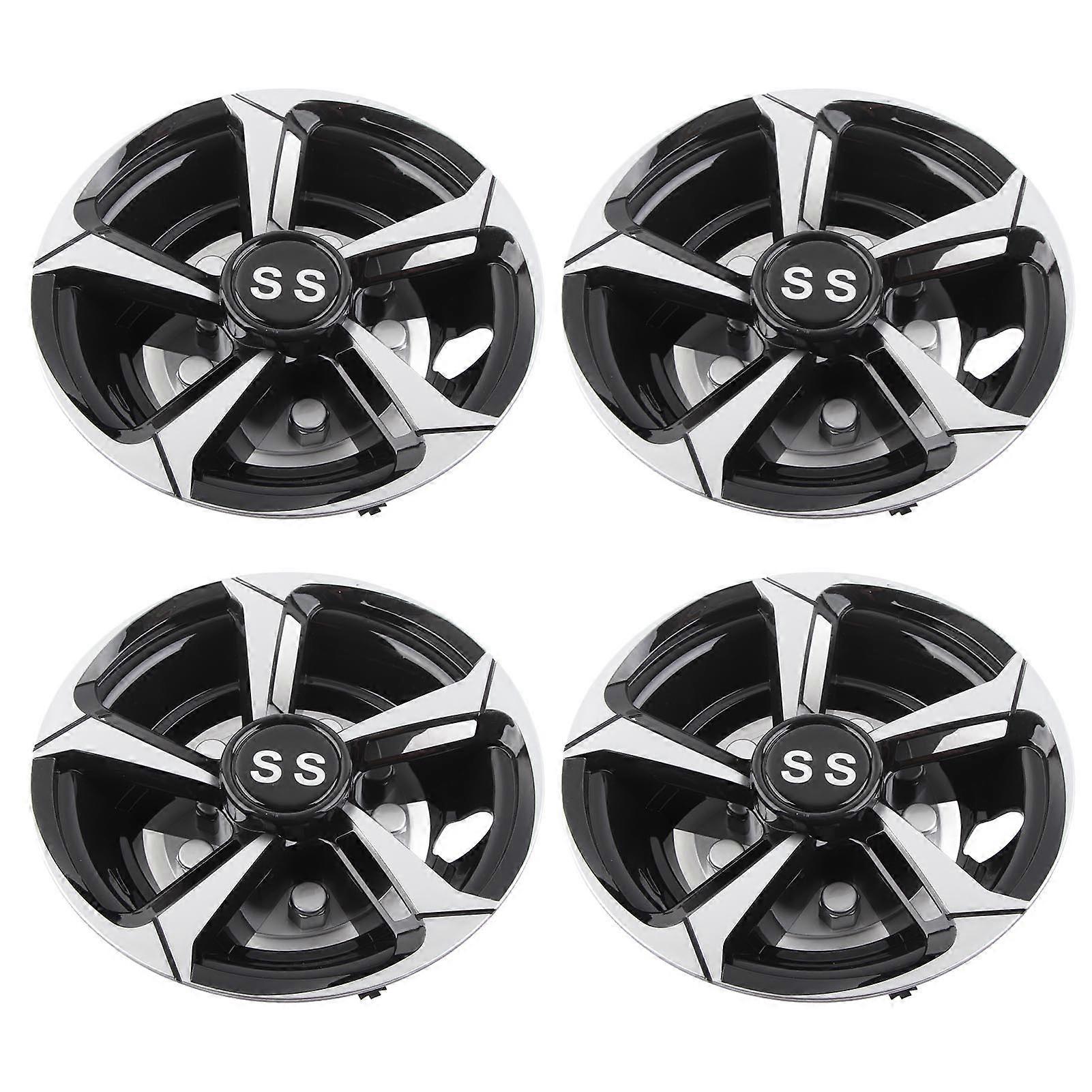 4PCS 8in πλήμνη ροδών καροτσιών γκολφ Cap αντίσταση κρούσης καθολική προσαρμογή ασημί μαύρη ελαφριά αντικατάσταση για Ε; Z? ΠΗΓΑΊΝΩ