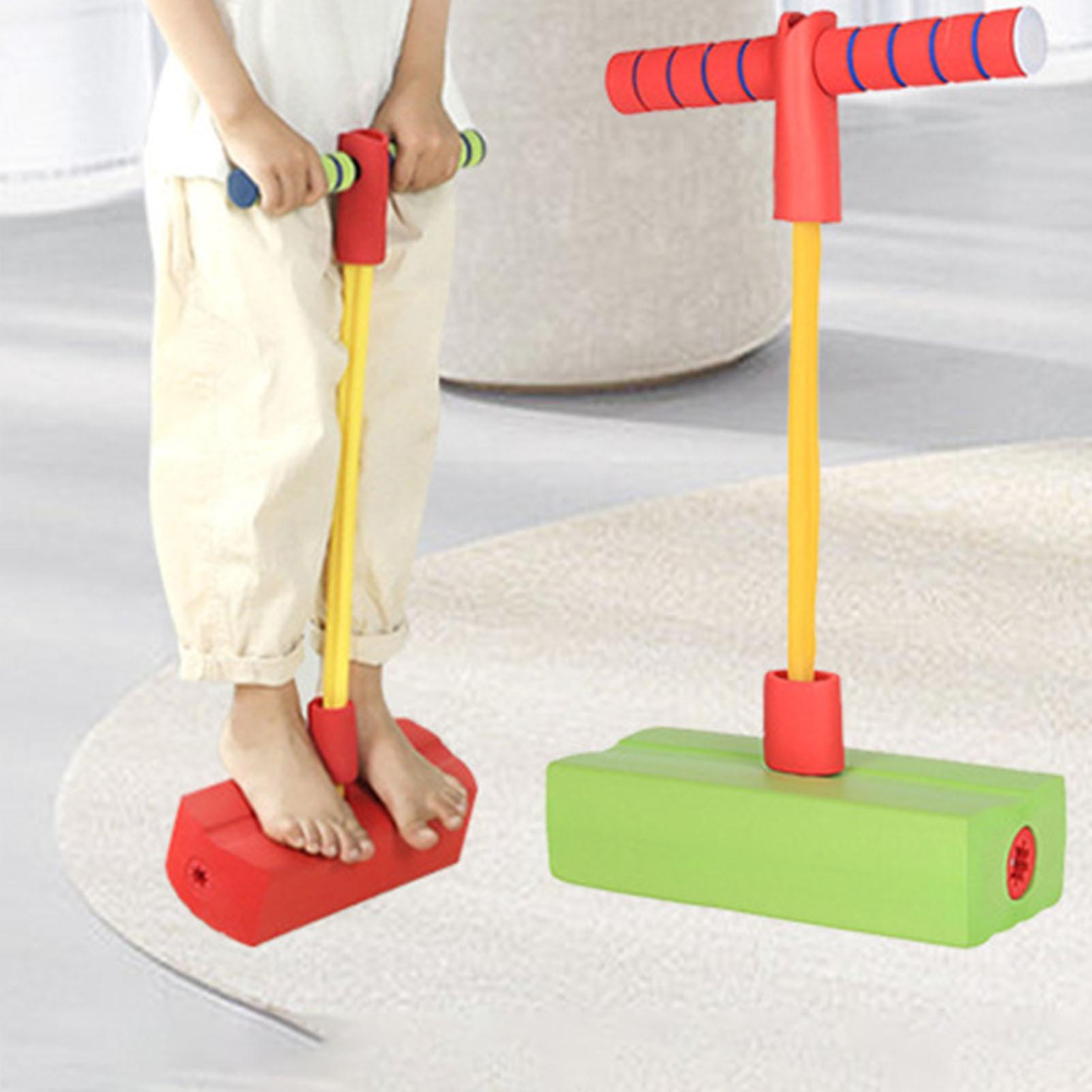 Foam Pogo Stick Promote Growing Exercise Balance Easy to Grip Outdoor Jumping Toy for Kids Children Green 