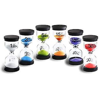 6 Colors Hourglass Decoration Timepiece Timer for Children Classroom Kitchen Games Brushes Home Office (6 pieces)