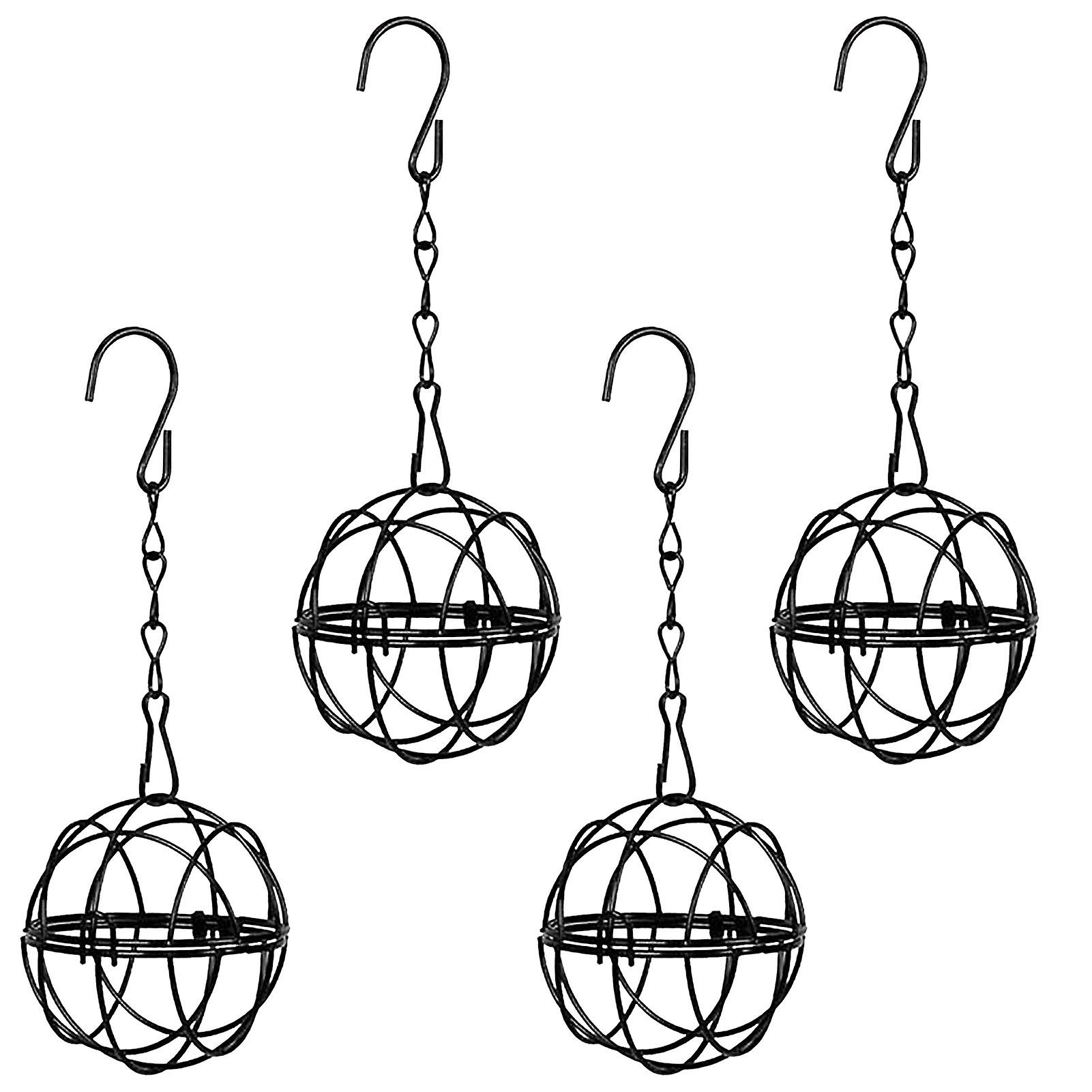4Pcs Ball Bird Feeders Bird Suet Ball Feeder Fat Ball Feeder Metal Hanging Bird Feeders with Hooks for Outdoor Garden