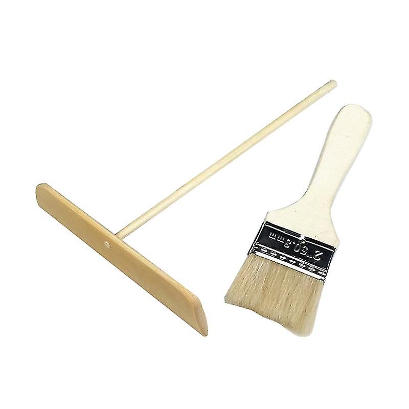 2pcs Pancakes Scraper Wool Brush