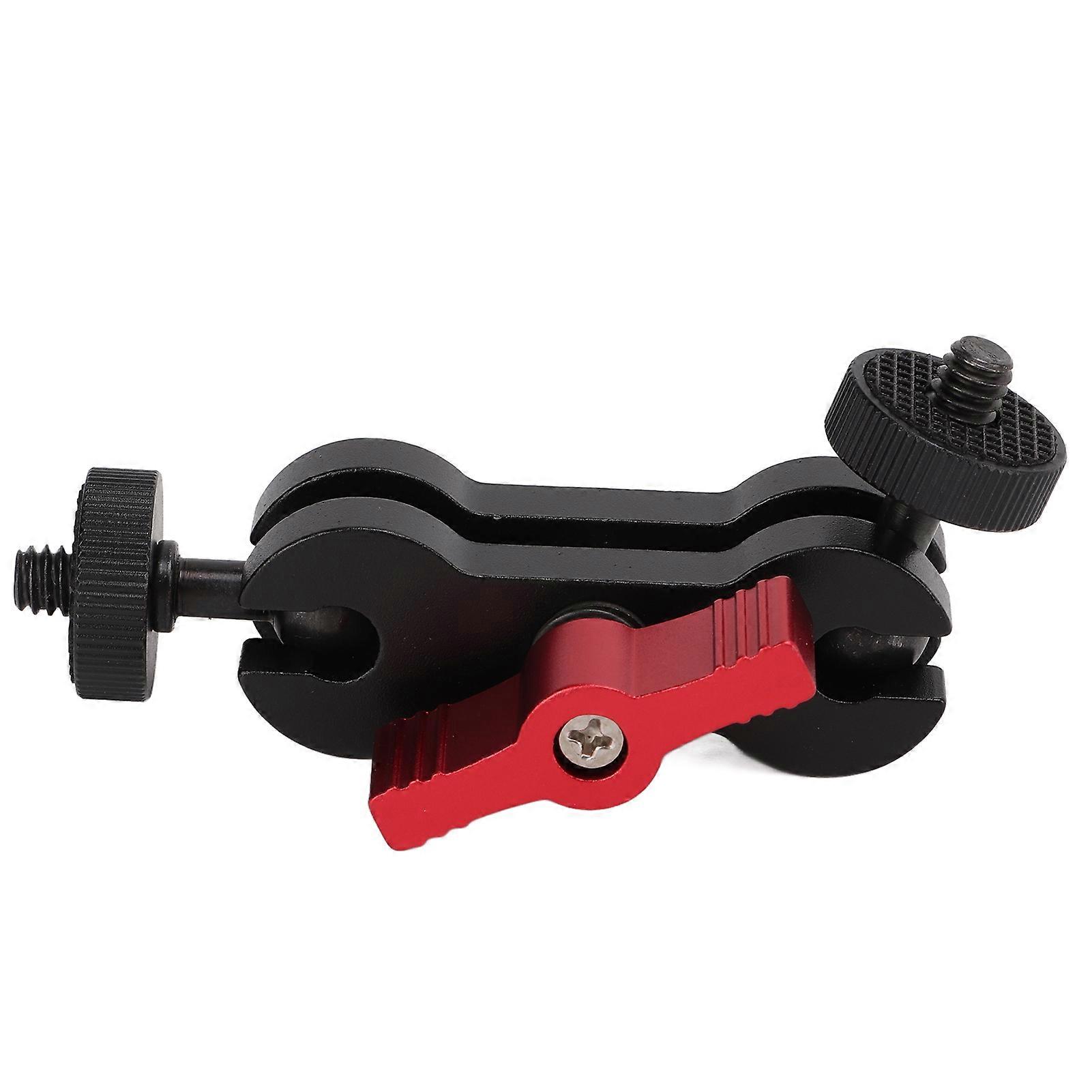 Universal Double Ball Head Mount Adapter Arm with 1/4in Screw Expanded Connection BracketRed