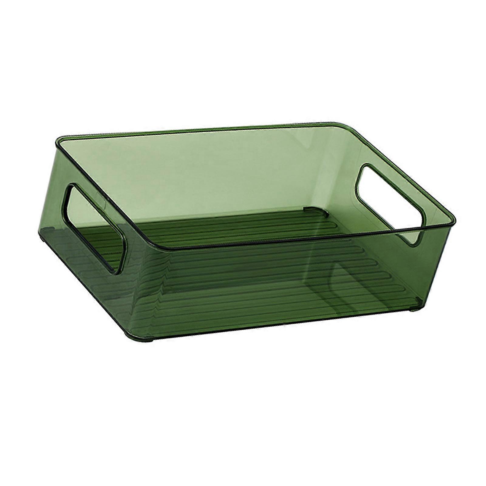 Desktop Organizer Tray Large Capacity Rectangular Shaped PET Snacks Storage Box for Office