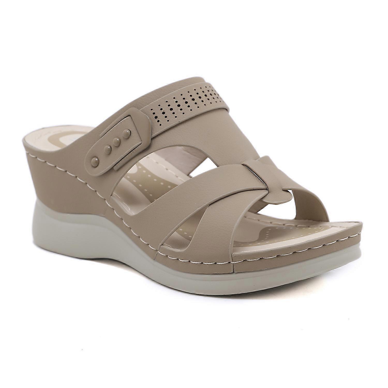 Retro Parmak Arası Terlik Kadın Ayakkabı Terlik Kama Platform Yaz Ayakkabıları Açık Toe Tıknaz Sandalet Kadın Ortopedi Plaj Kaydırağı