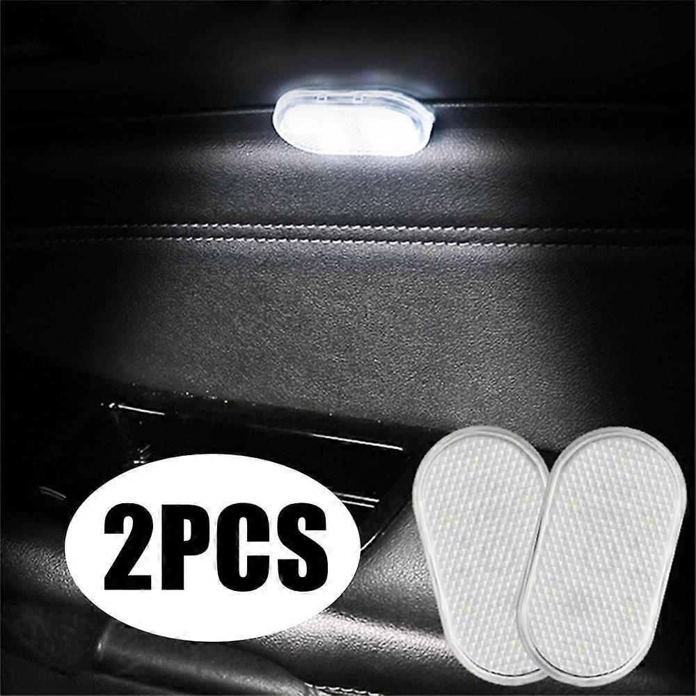 2PCS LED Interior Car Light Wireless Interior Lights Car LED Touch Lights Auto Roof Ceiling Lamp USB Charging Reading Lamps FN9U3453