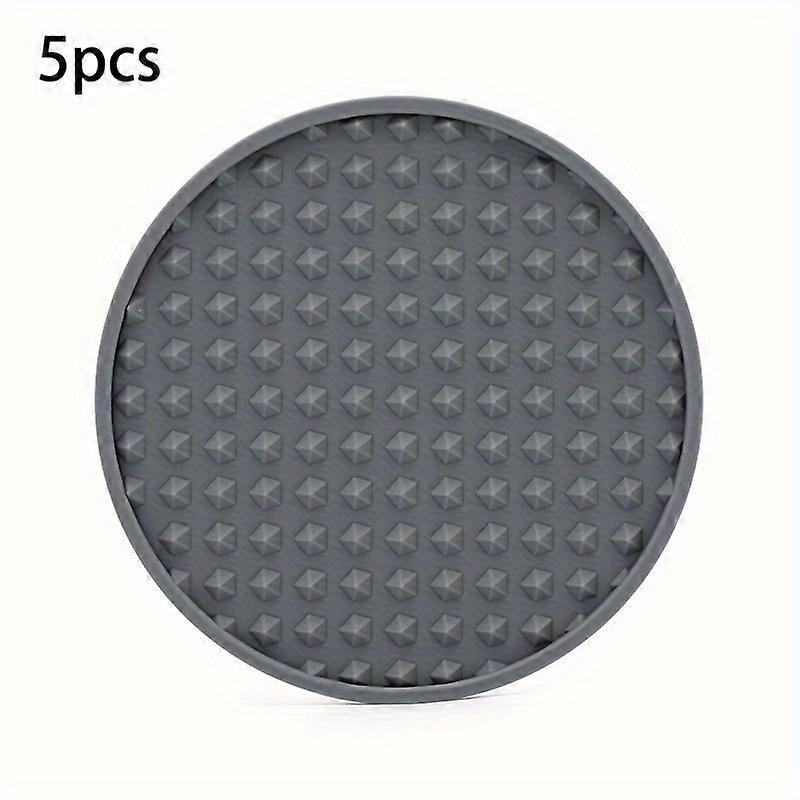 5pcs Silicone Coaster Double-sided Round Cup Holder, Desktop Protection, Housewarming Gift
