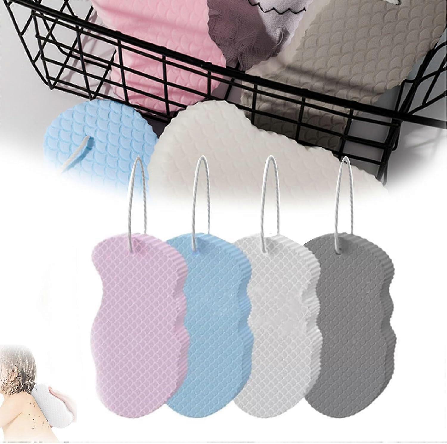 4Pcs Super Exfoliating Bath Sponge, Super Soft Exfoliating Bath Sponge, Exfoliating Body Scrubber Sponge, Skin Scrub Sponge