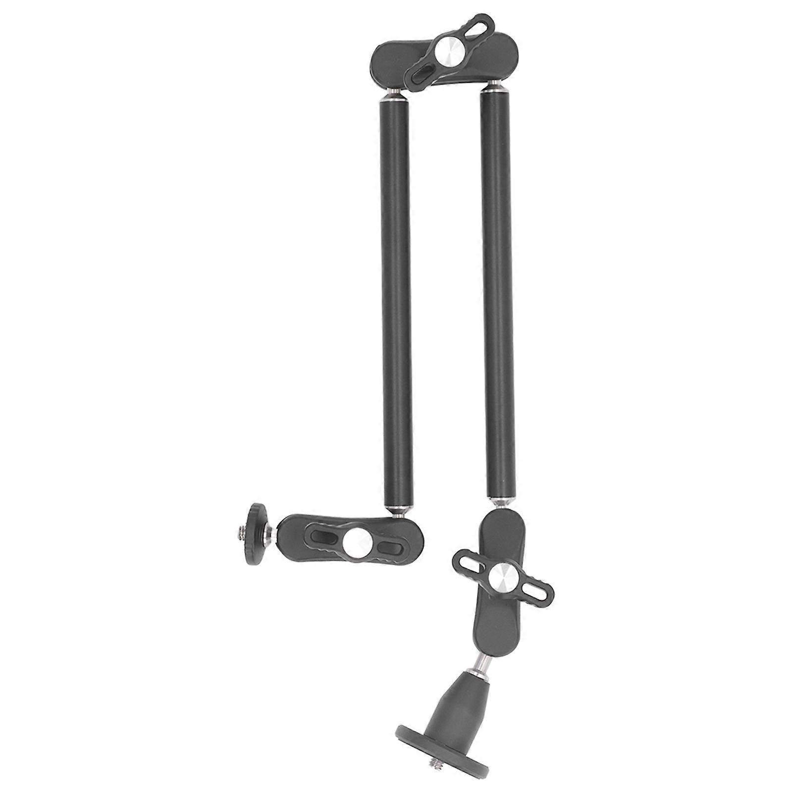 Articulating Arm Two Section 360 Rotation 1/4inch 3/8inch 4.4lb Load Bearing Articulating Arm For Fill Light Microphone Phone Clip Camera