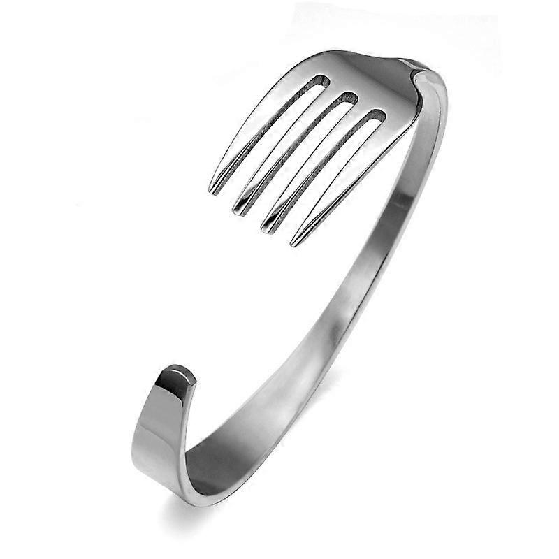 Semplice bracciale forchetta in acciaio inossidabile, versione coreana creativa e personalizzata del coltello da cibo occidentale e gioielli in acciaio al titanio con apertura a forchetta