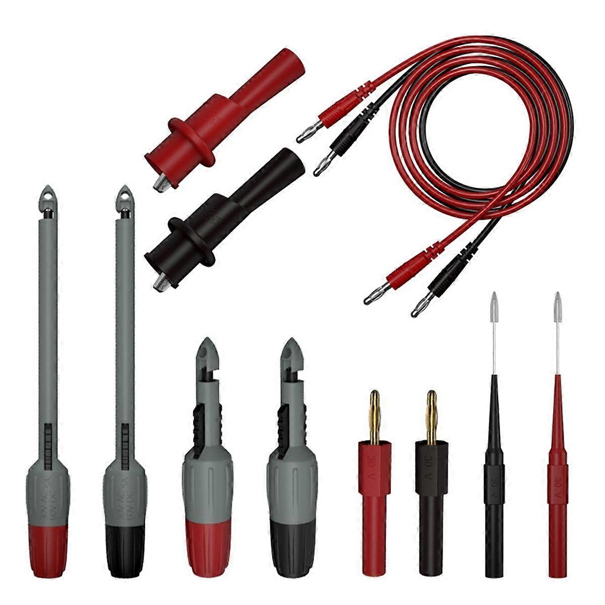 Power Test Kit Heavy Duty Wire Threading Probe Insulated Wire Threading Clip Kit Break-Free Test Hook Alligator Clip A