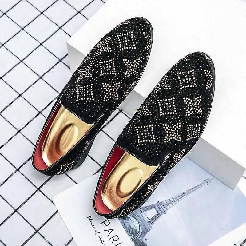 العلامة التجارية رجالي اللباس أحذية زلة على الرجال أكسفورد أحذية أنيقة حجر الراين رجالي المتسكعون بريق حفلات الزفاف مقاس كبير 38-47