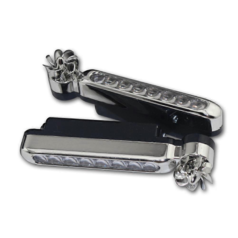 2Pcs Universal Wind Energy Car Daytime Running Lights 8 LED Daylight Headlight Lamp No External Power Supply