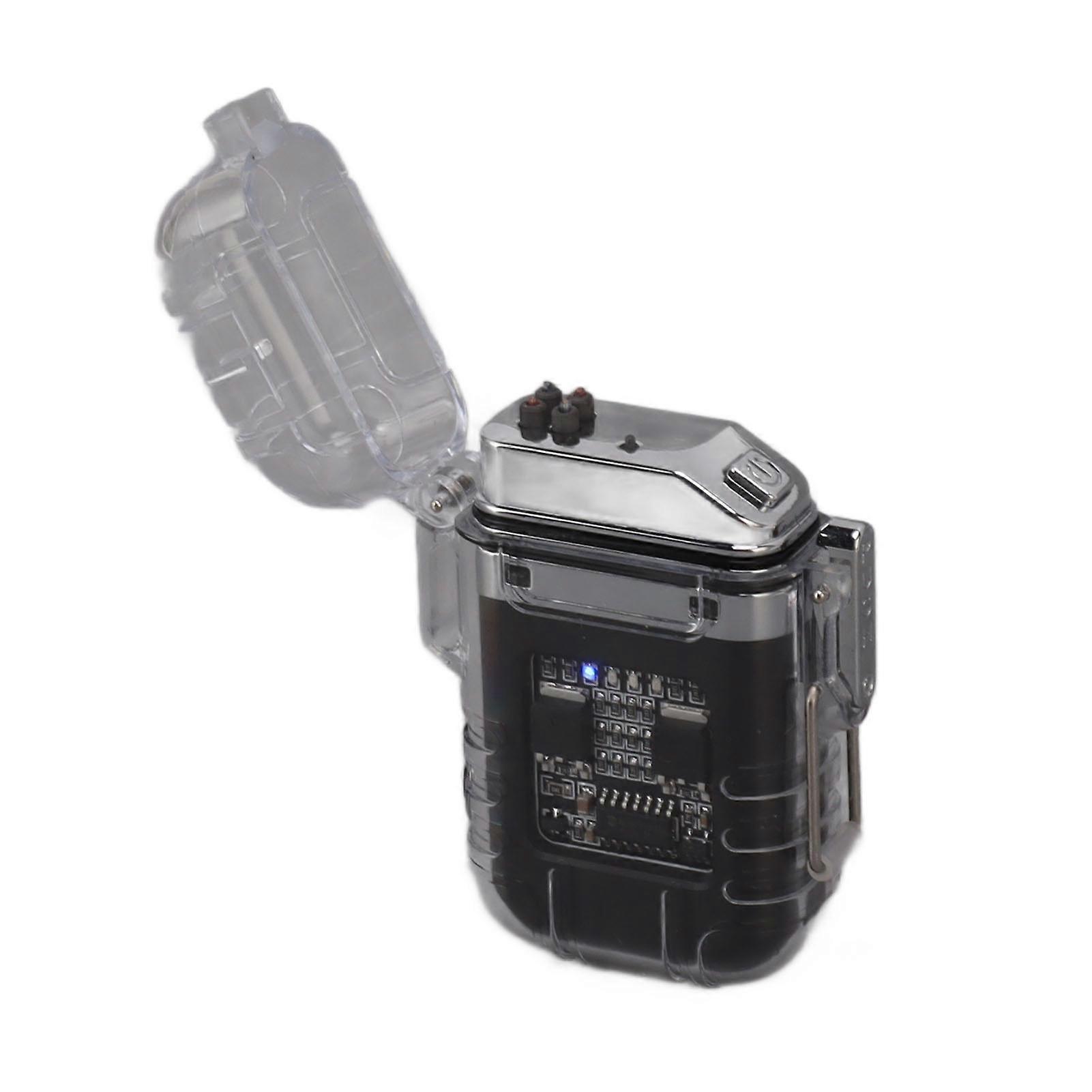 Dual Arc Electric Waterproof Windproof Cigarette Lighter with Power Display