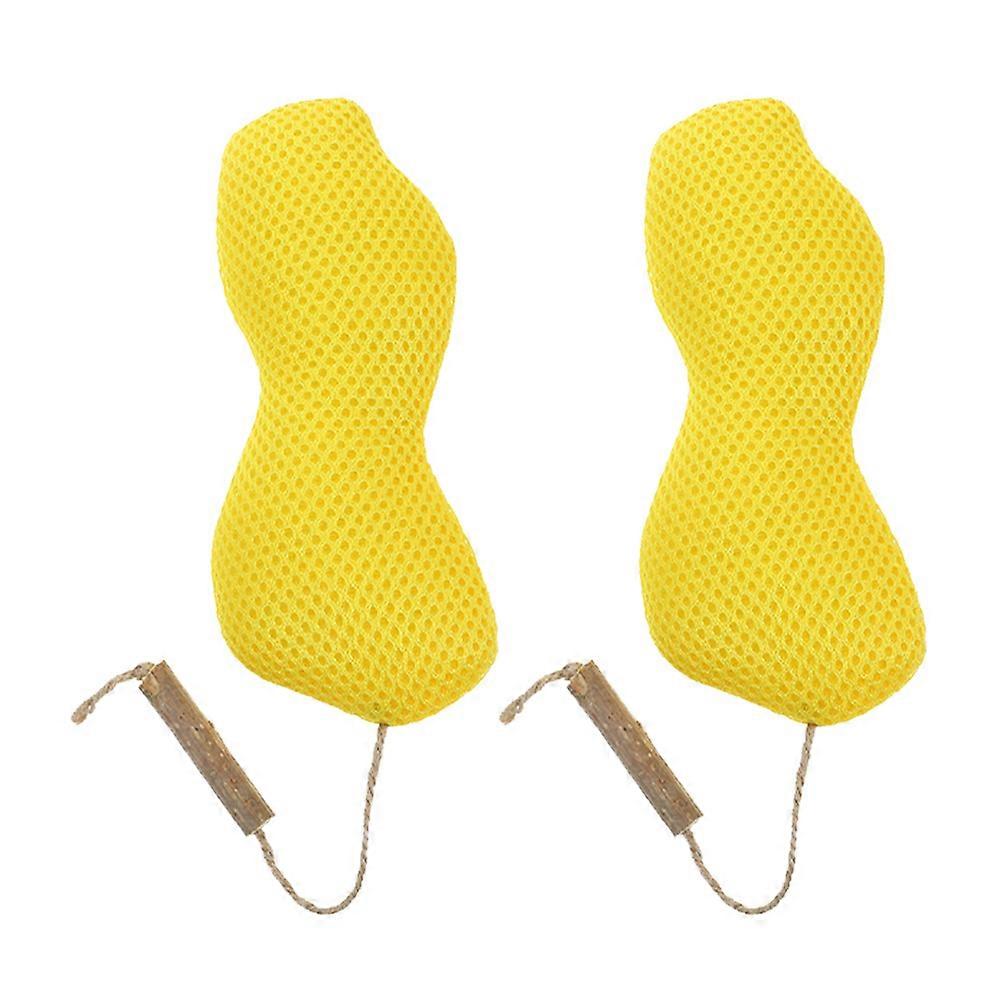 2pcs Peanut Shaped Catnip Filled Toy Cat Interactive Toy Plush Catnip Kitten Chewing Toy