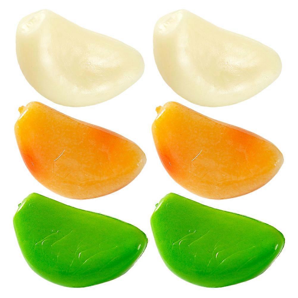 6pcs Simulation Garlic Flakes False Garlic Flakes Artificial Garlic Flakes Prop Decors