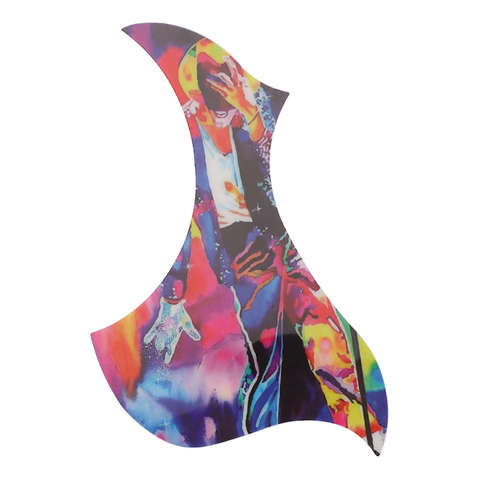 Akustisk gitarr plektrumskydd Färgglada vackra PVC Anti Scratch Självhäftande Gitarr Plockar Skyddsplatta