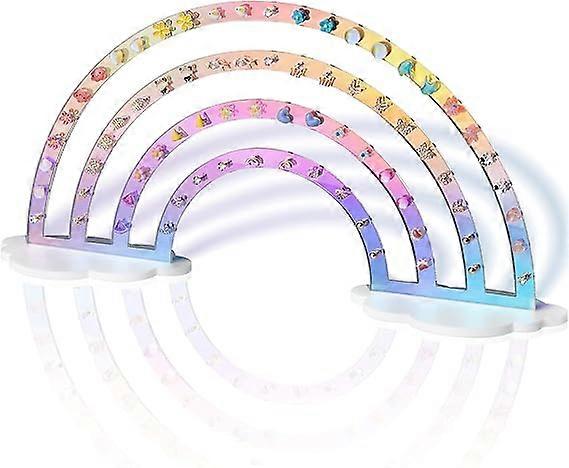 Iriserende øredobber Stand 74 hull Display Rainbow Iridescent øredobber Smykker Display Stand Holder Oppbevaringsstativ Plast Clear Akryl Earbb Stand St