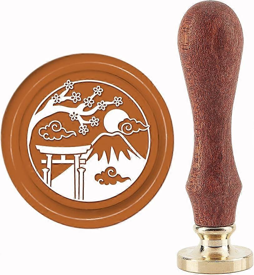 1Set Mountain Brass Sealing Wax Seal Stamp Wood Handle
