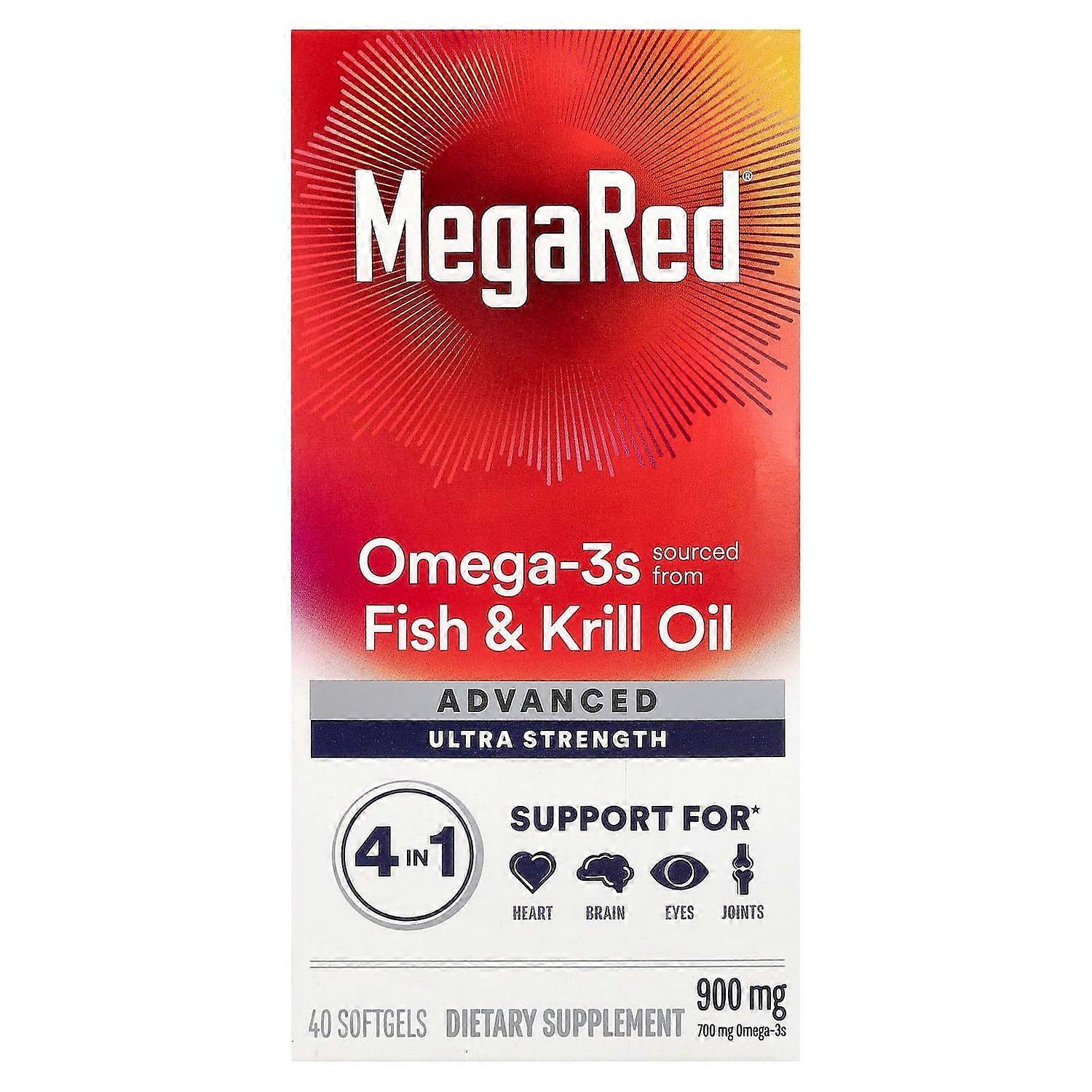 Schiff, MegaRed¬Æ, Advanced 4 In 1 Omega-3s, Ultra Strength, 900 mg, 40 Softgels