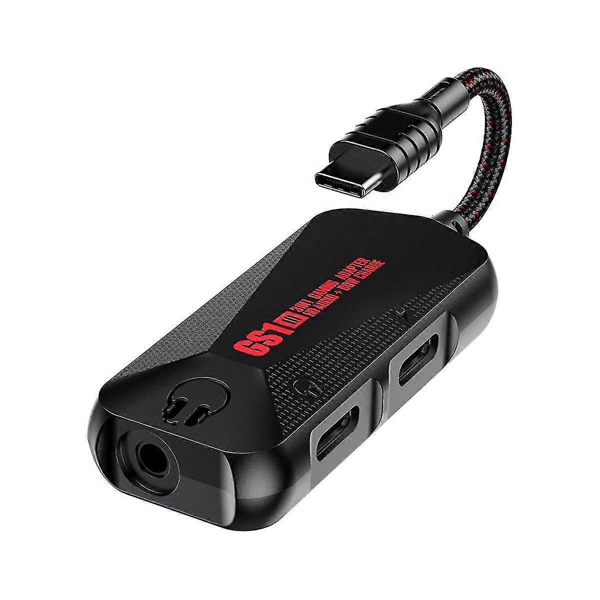 3 in 1 Game Phone Sound Card Hi-Res Sound Quality Type C to 3.5mm Headphone Jack PD QC 60W Fast Charging Adapter