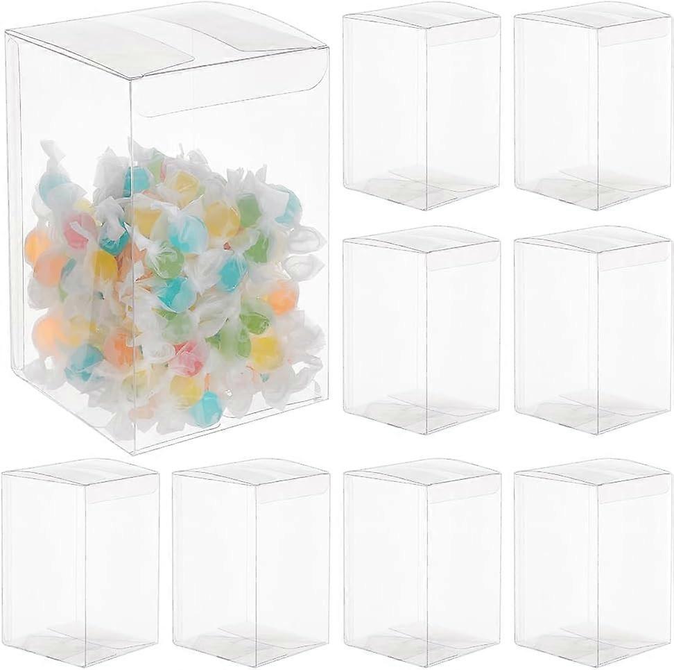 15Pcs Rectangle Clear GiftBoxes Transparent Plastic PVCBox GiftPackaging 3.54x3.54x5.55inch