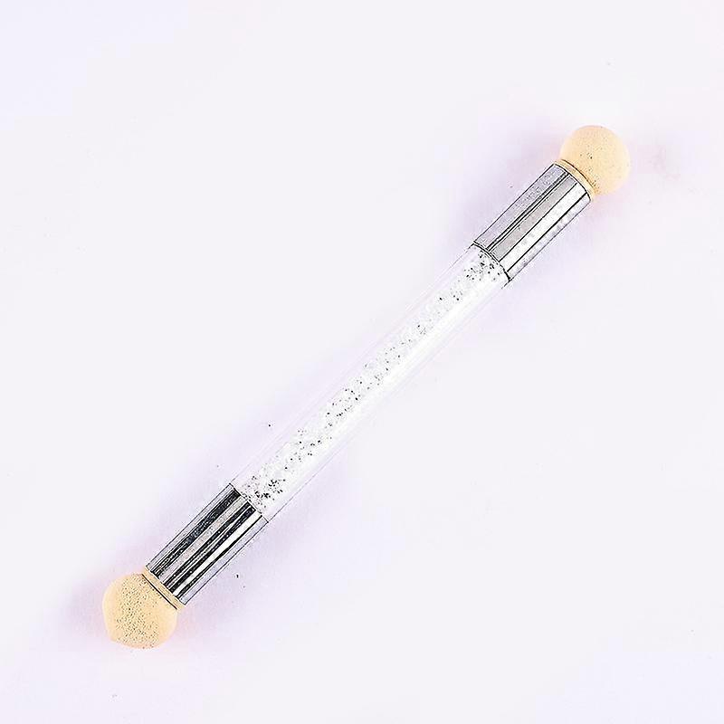 Nail Art Tool Nail Gradient Pen Sponge Smudge Double Head Replaceable Washable Smudge Poke Pen (2pcs, White)