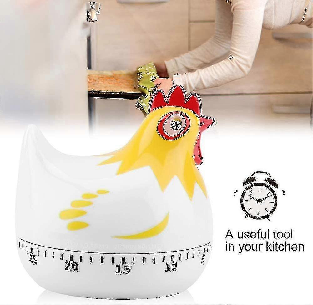 White Cartoon Style Hen Shaped Kitchen Timer