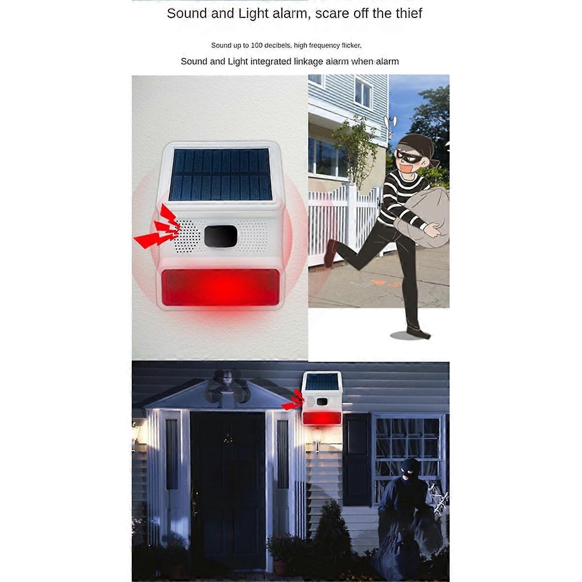 Wireless Solar Strobe Alarm Light Set Sound Flash Outdoor Alarm Siren for 433MHz Wifi GSM Alarm System for Home,Farm