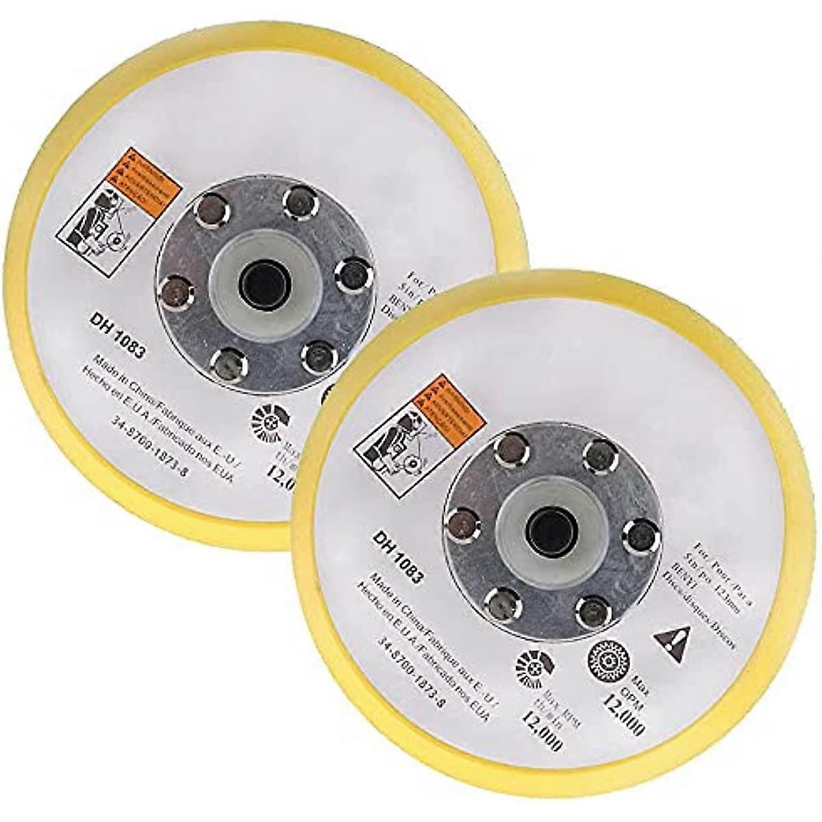 2 Packs 5-Inch DA Dual Action Backing Plate with 516-24 M8 Thread for Car Polisher Air Sander Hook and Loop Fastener Flexible Polishing Backing Plates