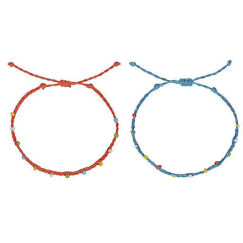 2pcs bohemian style stone tassel bracelet folk style anklet colorful anklet for ladies