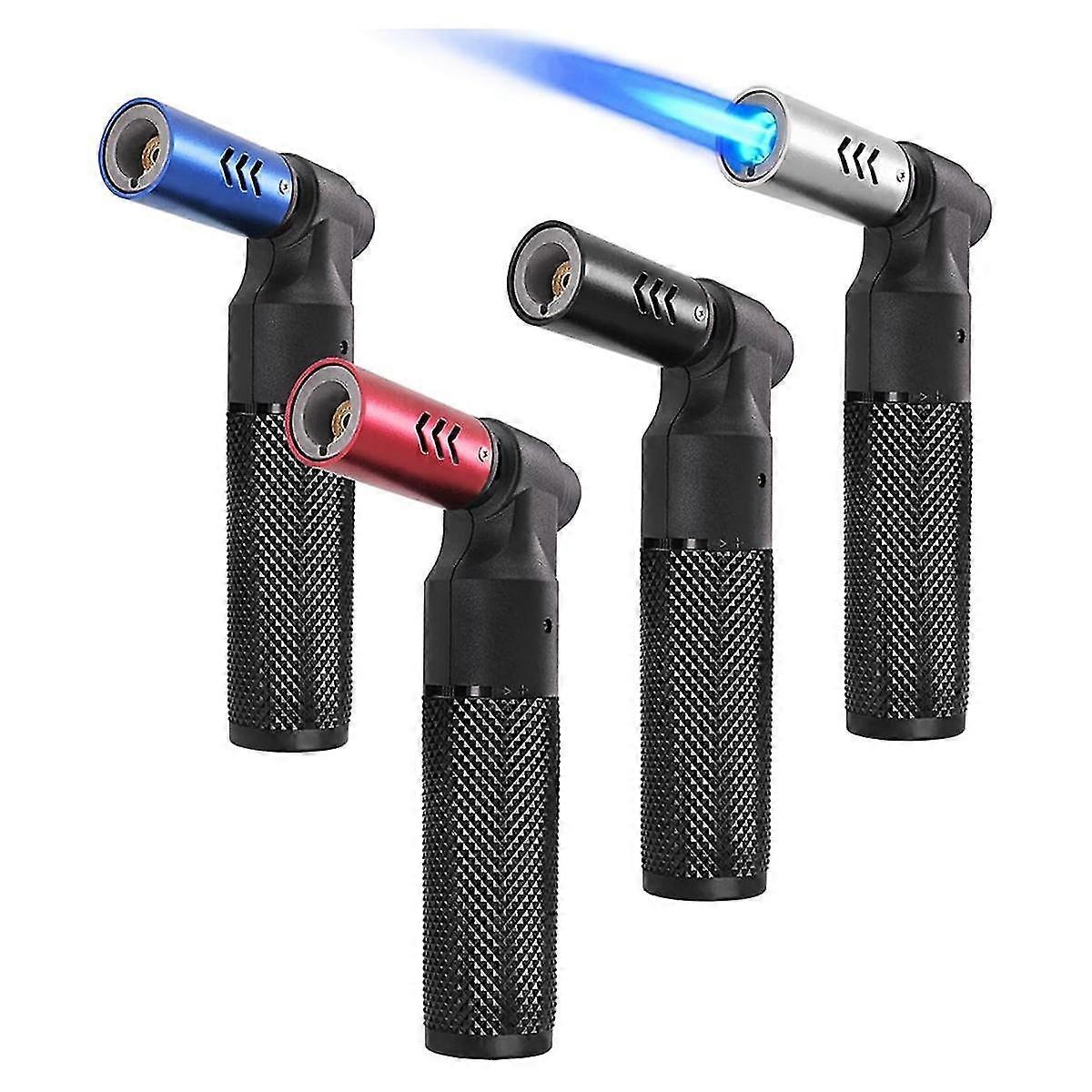 4 Pack Butane Torch Refillable Jet Flame Portable Butane Torch Mini Refillable Windproof