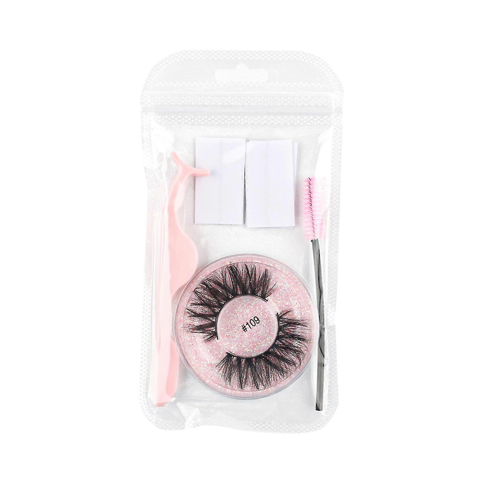 Eyelashes Self-adhesive False Eyelashes Without Glue Self-adhesive Eyelashes Quick-adhesive Double Glue Eyelashes With Eyelash Curler, Eyelash Brush