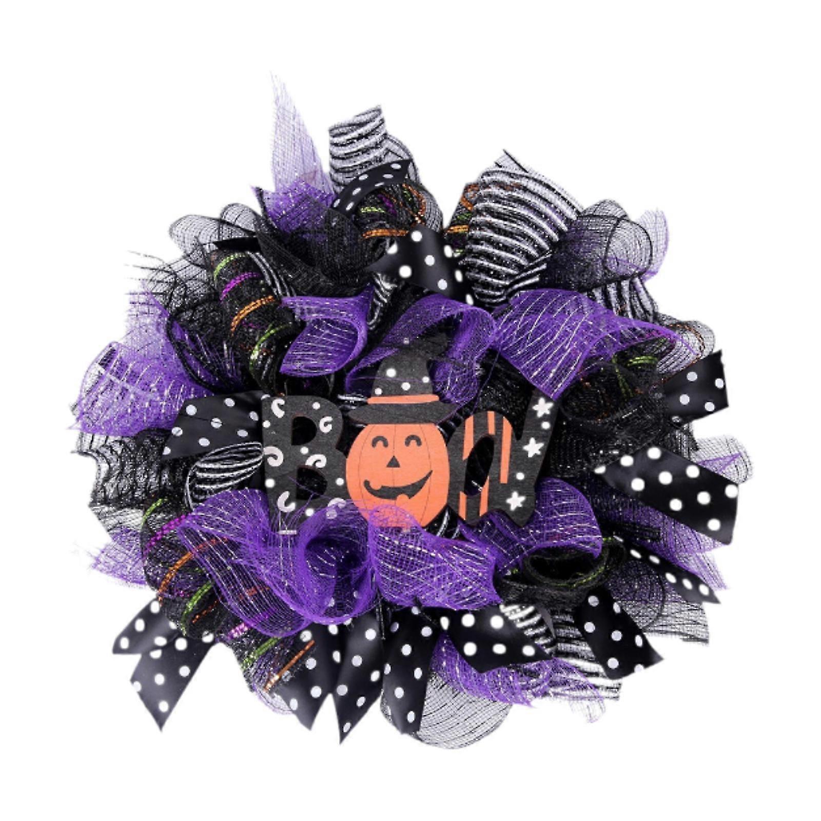 Halloween Wall Door Wreath Decoration Versatile Lifelike for Farmhouse Decor Purple
