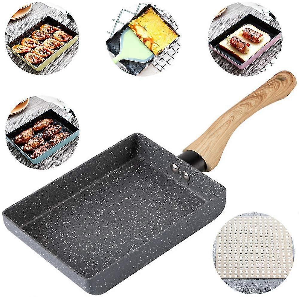 Japanese Omelette / Egg Pan - Non-stick Coating - Rectangular Mini Skillet - Grey