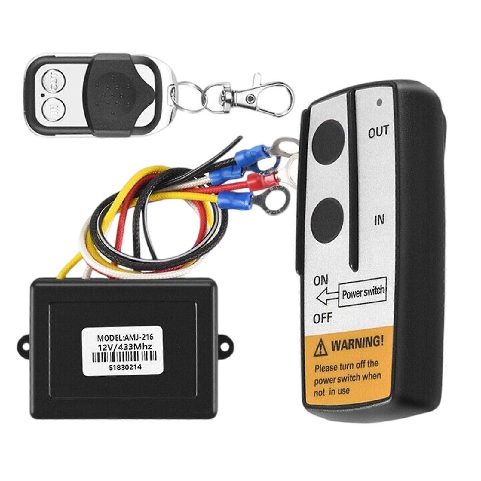 12V 50ft Wireless Winch Remote Control Set - Universal Compatibility, Dual Controls, Long Range for Trucks & ATVs