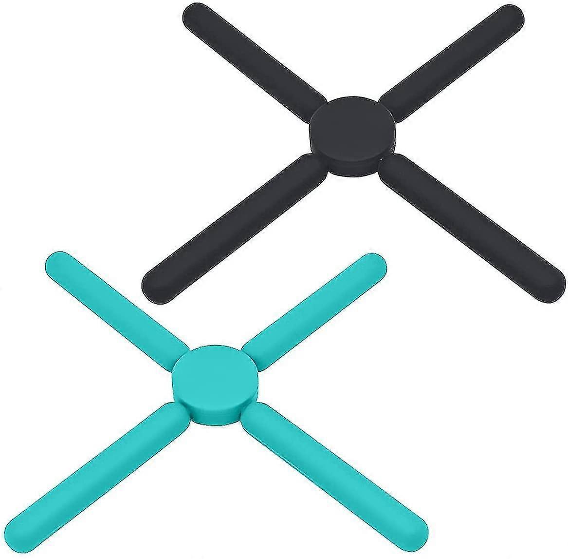 2pcs Cross-shaped Collapsible Silicone Trivet Heat Insulation Placemat