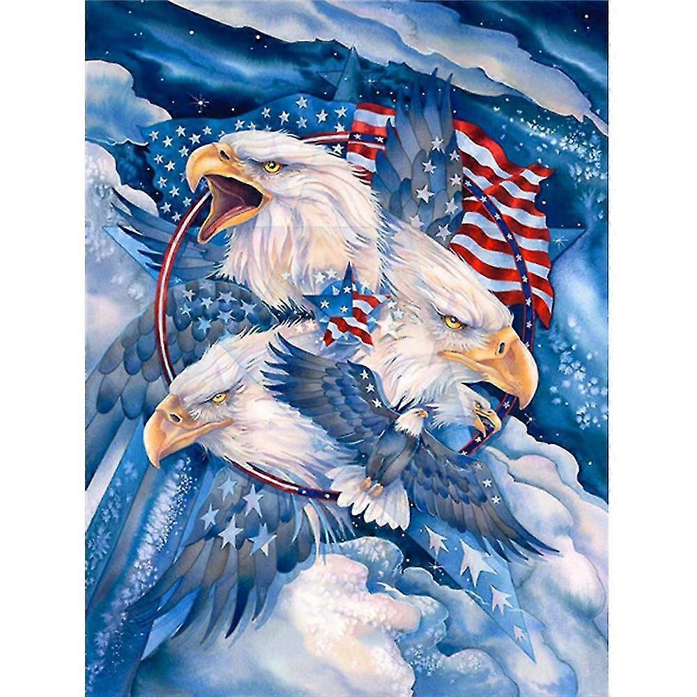 Kits d’art de diamants complets Strass 5d Bricolage Diamant Broderie Point de croix Eagle Mosaic Decor pour la maison