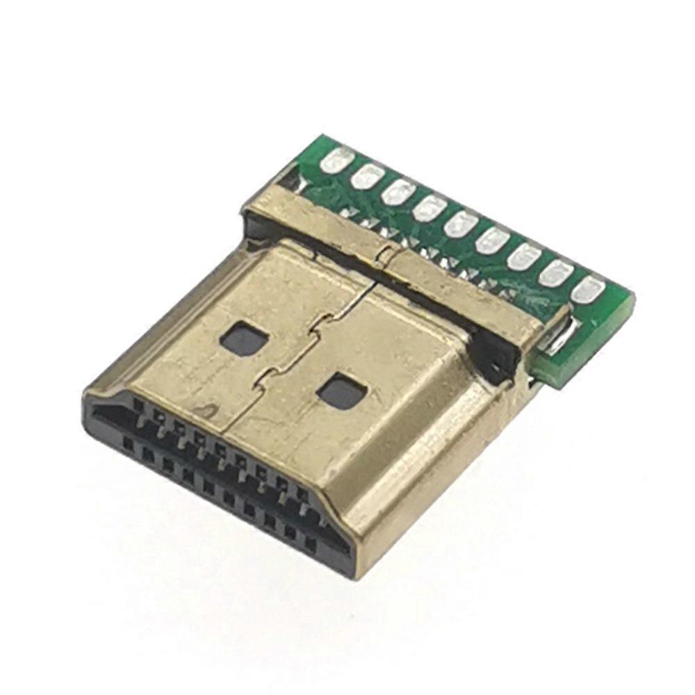 5pcs DIY HDMI Compatib オス メス プラグ ソケット コネクタ 溶接タイプ オス ジャック プラグ 19 ピン PCB コネクタ 19P 金メッキ プラグ