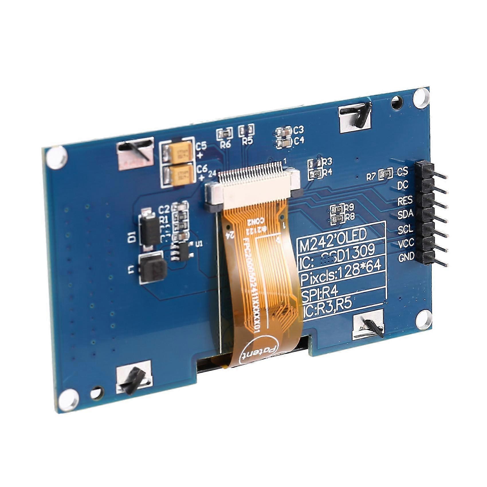 2,42 Zoll OLED Display Modul – 128x64, I2C, SSD1309, Weiß, 5 V, Für Industrie, Labor & Mikrocontroller-Projekte