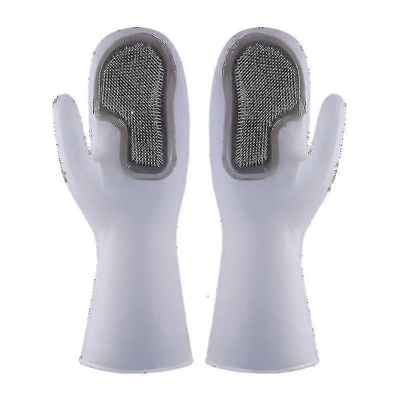 Silicone Cleaning Gloves With Kitchen Brushgrey