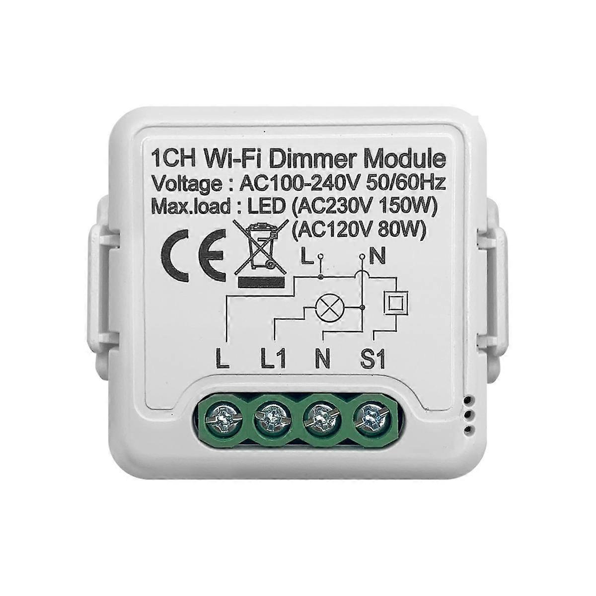Tuya Wifi Smart Dimmer Switch Module 10A Support 2 Way Control 1 Gang Compatible pour Google Home Al