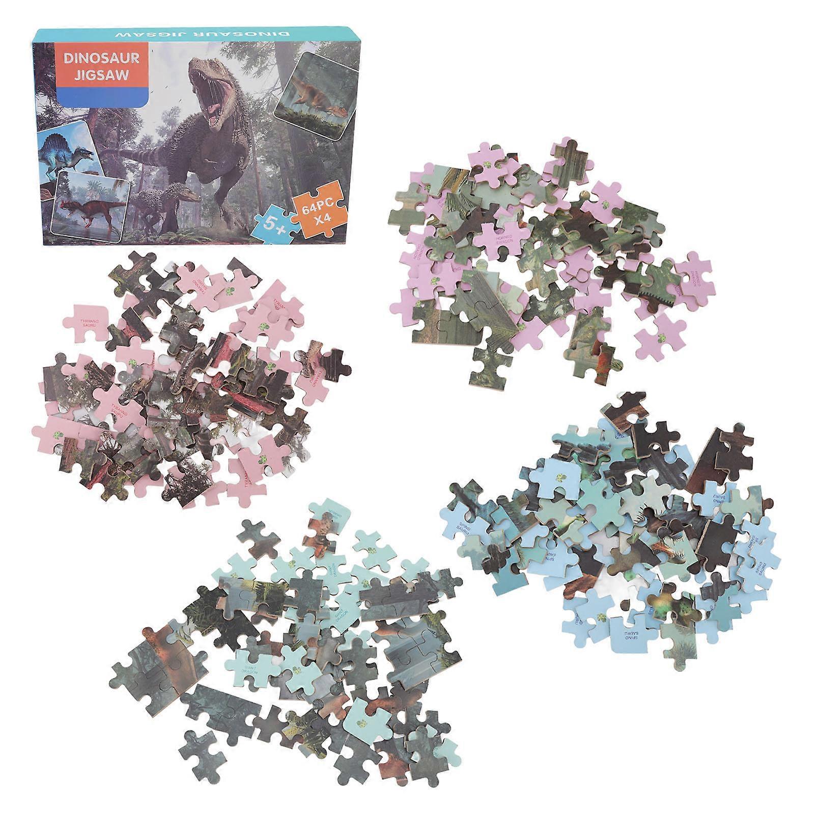 Dinosaur Puzzle Above 5 Years 4 in 1 Advanced Educational Toy Jumbo Dinosaurs Floor Jigsaw for Toddler
