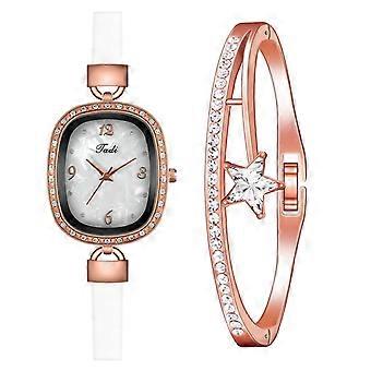 Vrouwen Mode Horloge Klok Lederen Band Casual Jurk Wrist Crystal
